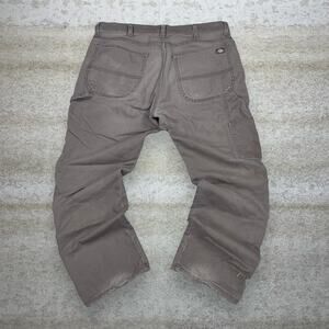 Vintage Y2K Dickies Carpenter Pants 36x30 Baggy Wide Chocolate Canvas Dungarees